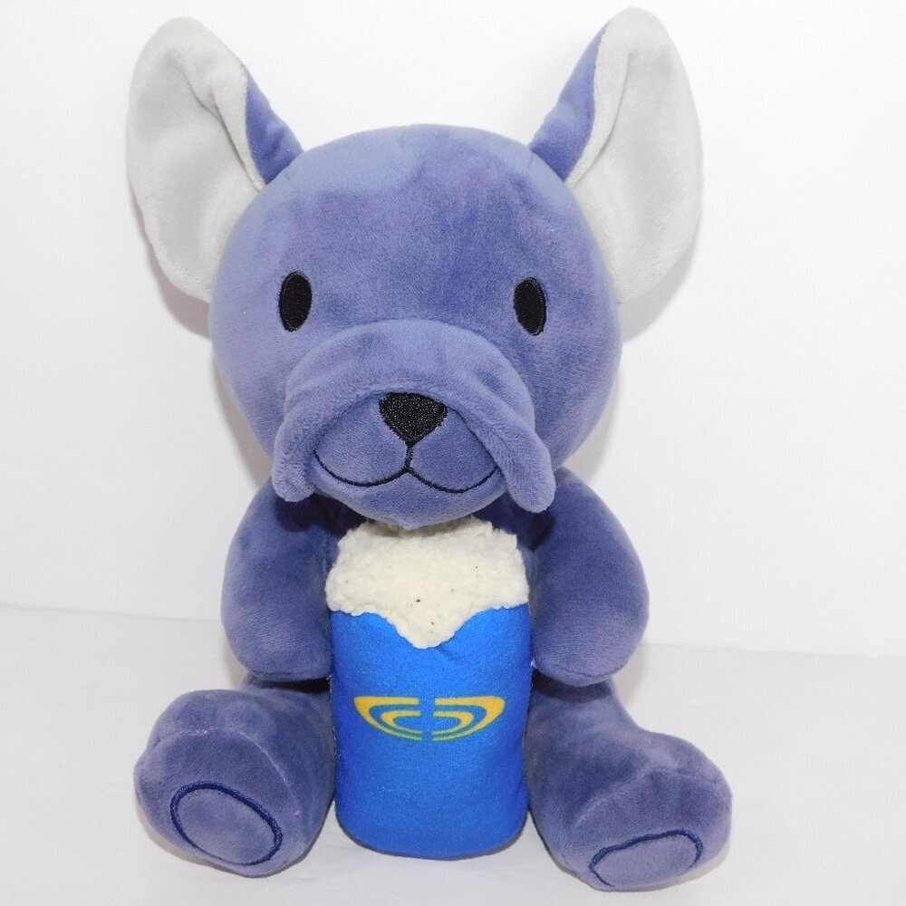 Cineplex Big Screen Buddies Purple French Bull Dog Remy 8" Plush Stuffed Popcorn